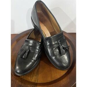 Allen Edmonds Bridgeton Loafers Slip On Tassel Kiltie Black Leather Mens 10 1/2D